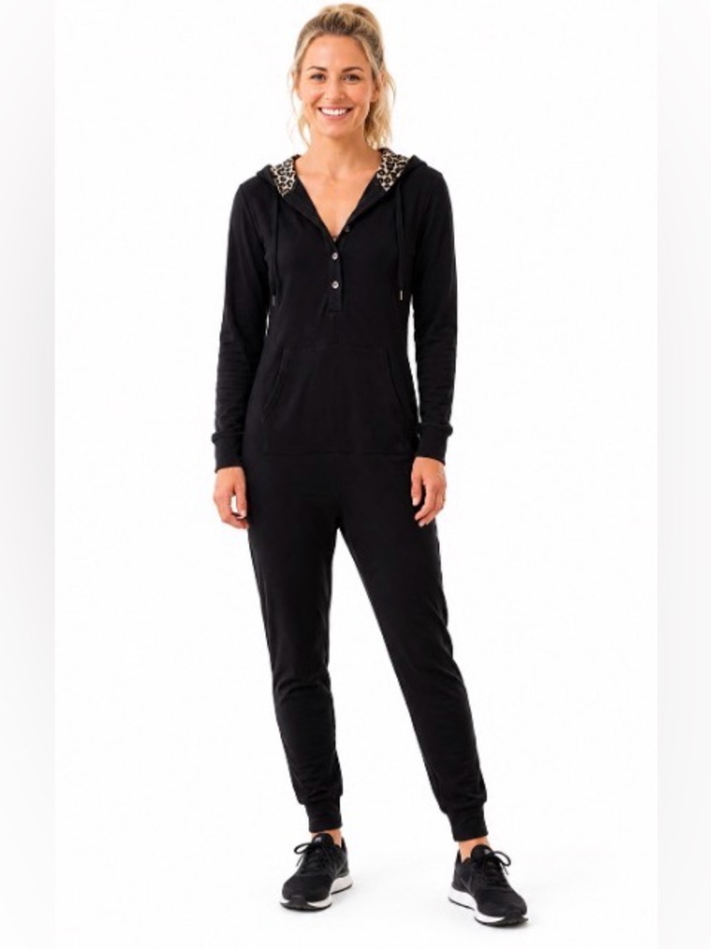 JH x Smash + Tess Harris Hoodie Romper with Leopard print - Size M